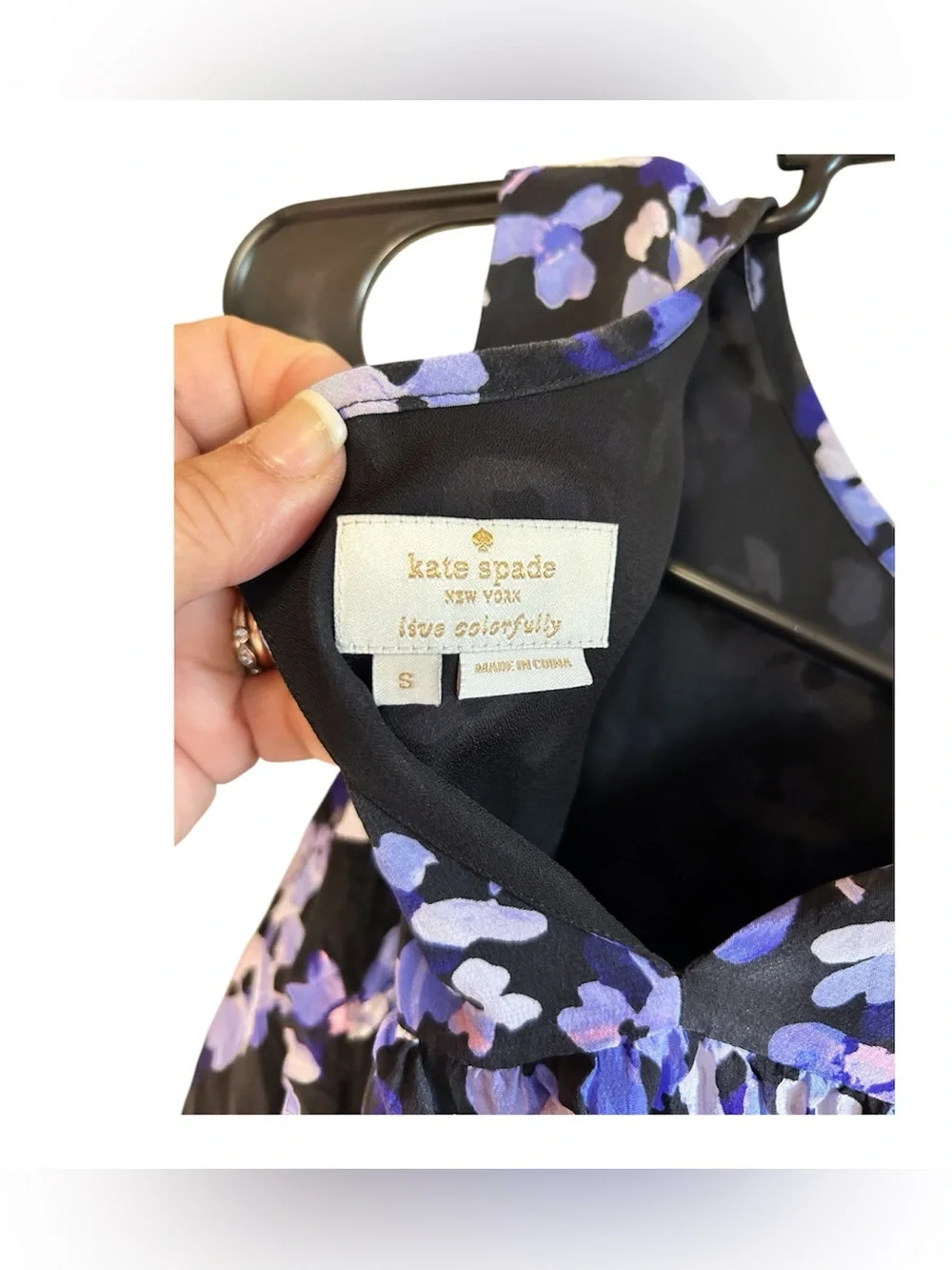 Kate Spade silk hydrangea tank top